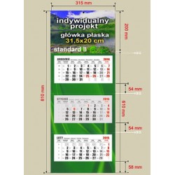 kalendarze trójdzielne standard II - 500 szt.